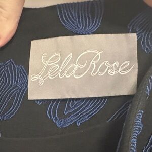 Lela Rose Black and Blue Floral Dress